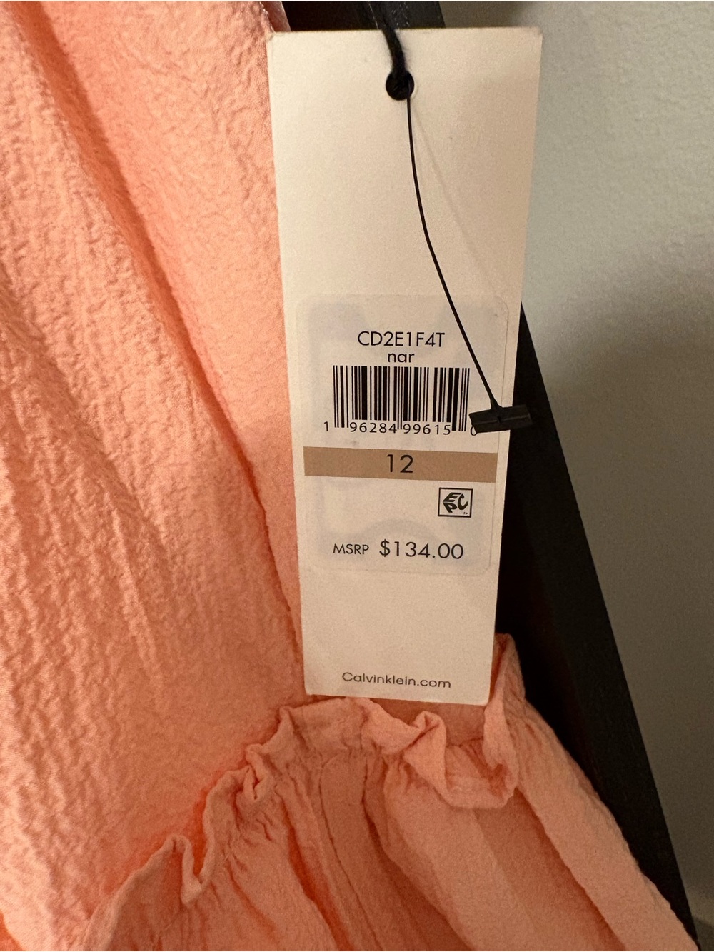 Calvin Klein Textured Peach Dress – NWT (New With Tags) - Picture 6 of 10